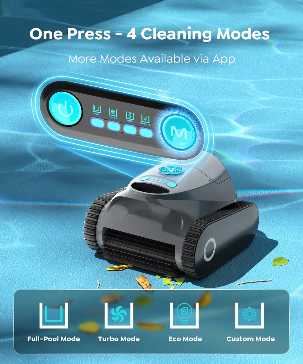 C1 Robotic Pool Cleaner with 180 Mins, Pool Vacuum for Inground Ground Pools up to 1615 sq.ft, Smart Routing, Wall Climbing, Dual Filtration, with APP, Multi-Mode Cleaning (Carbon Gray)