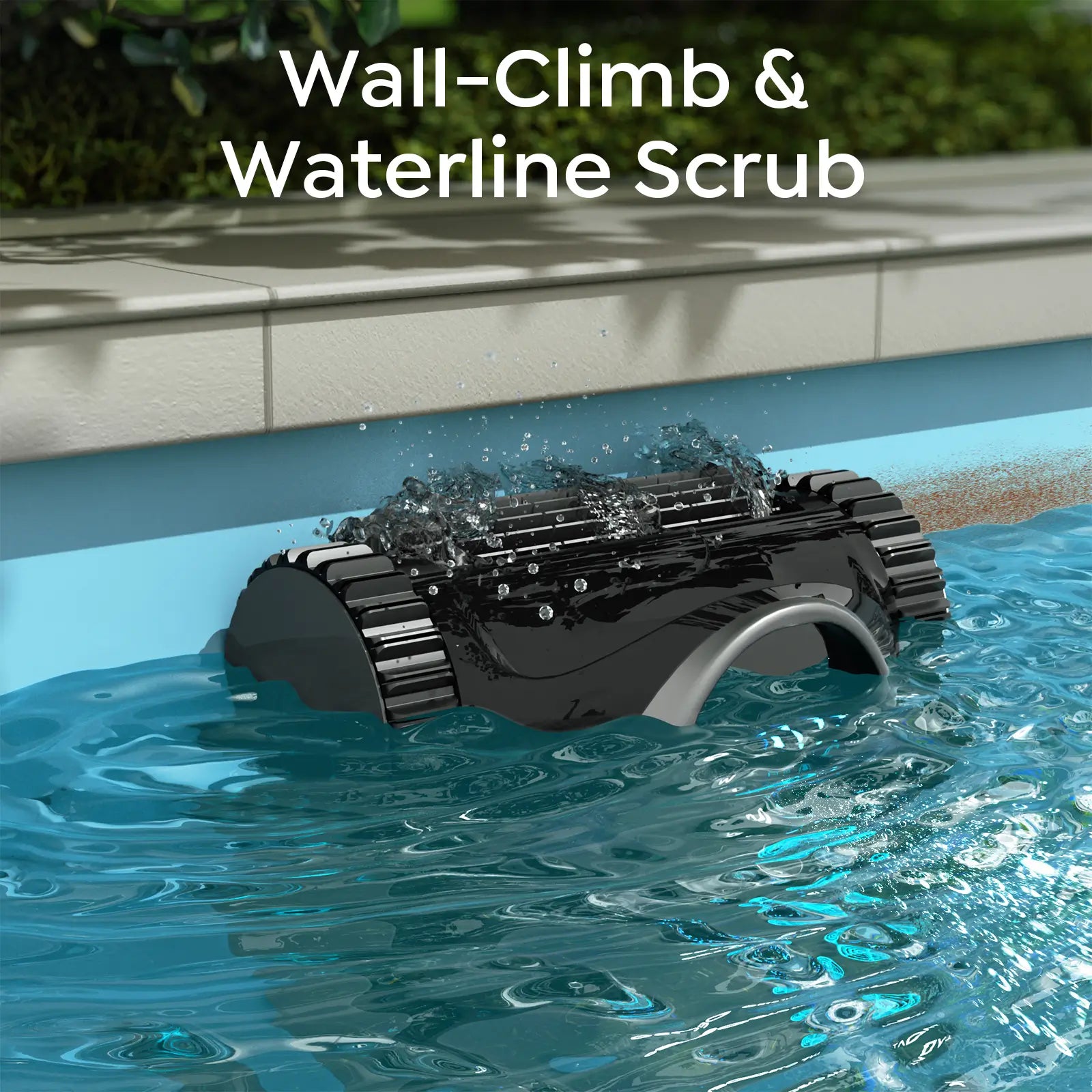 Cordless Robotic Pool Cleaner, Wall & Waterline Cleaning, 150Min,Strong Suction, Triple-Motor, Multi Cleaning Modes, Ideal for Inground Pools, Efficient C1 Pool Vacuum Robot,Frosted Gray Blue