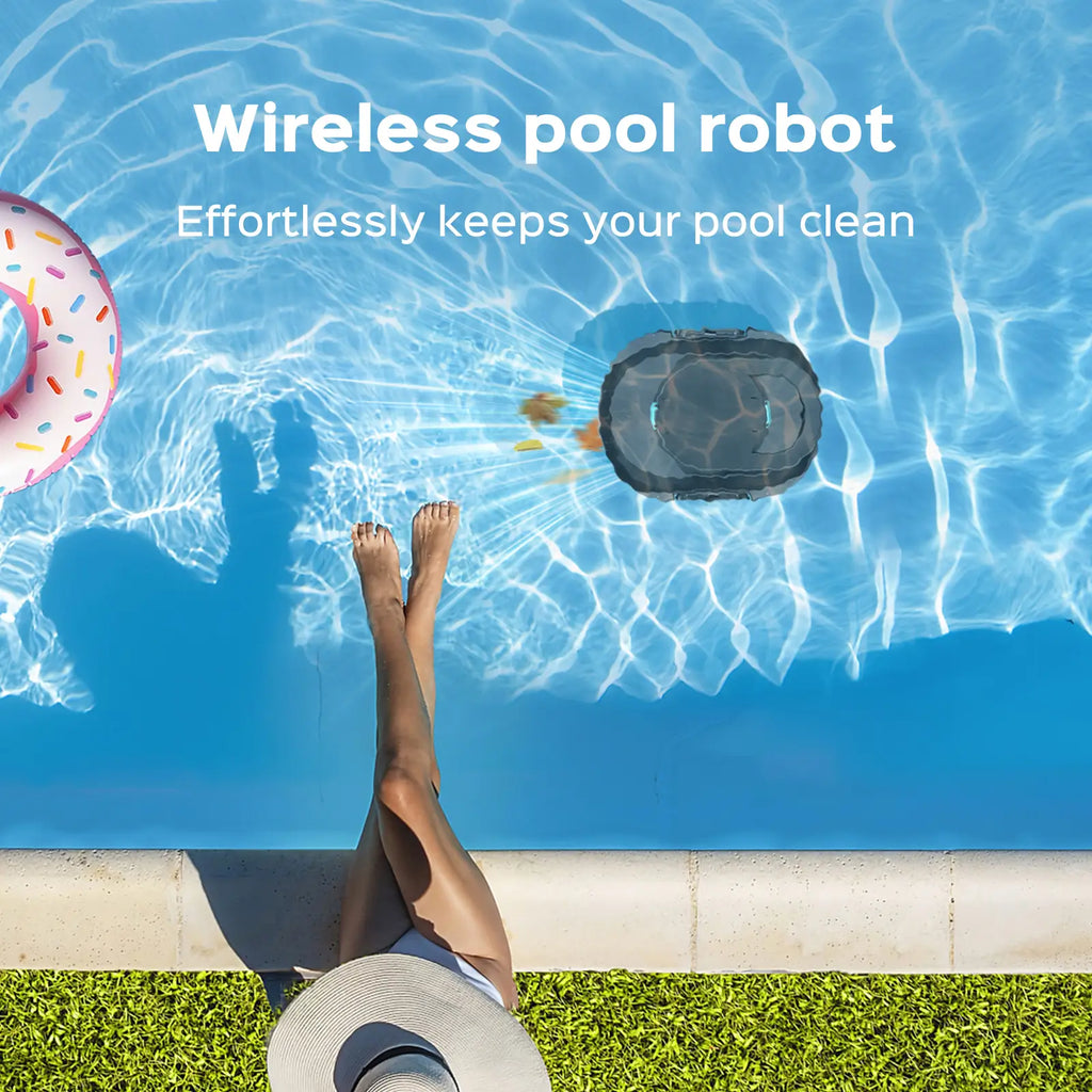 S1 Pro Automatic Pool Cleaner for Above Ground Swimming Pools, Dual-Motor ,Cordless Pool Robot with 120-Min Runtime, Large Debris Capacity, Fast Recharge and Self-Parking Function(Mirror Black)