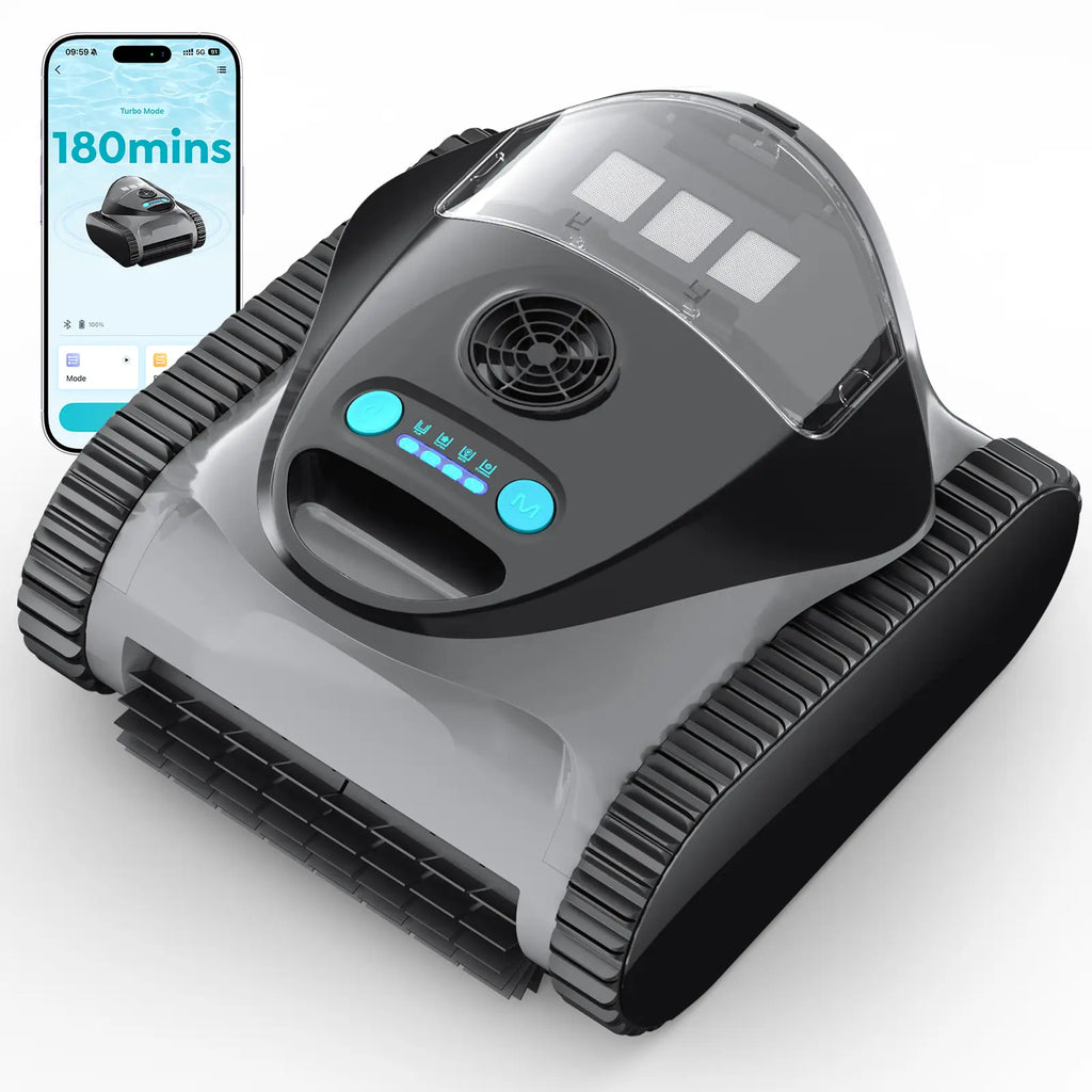 C1 Cordless Pool Cleaner Robot with 180 Mins, Powerful Triple-Motor Suction, Wall & Waterline Deep Cleaning, Smart Paths with APP, Dual-Layer Filtration, for Inground Pools (Deep Indigo)
