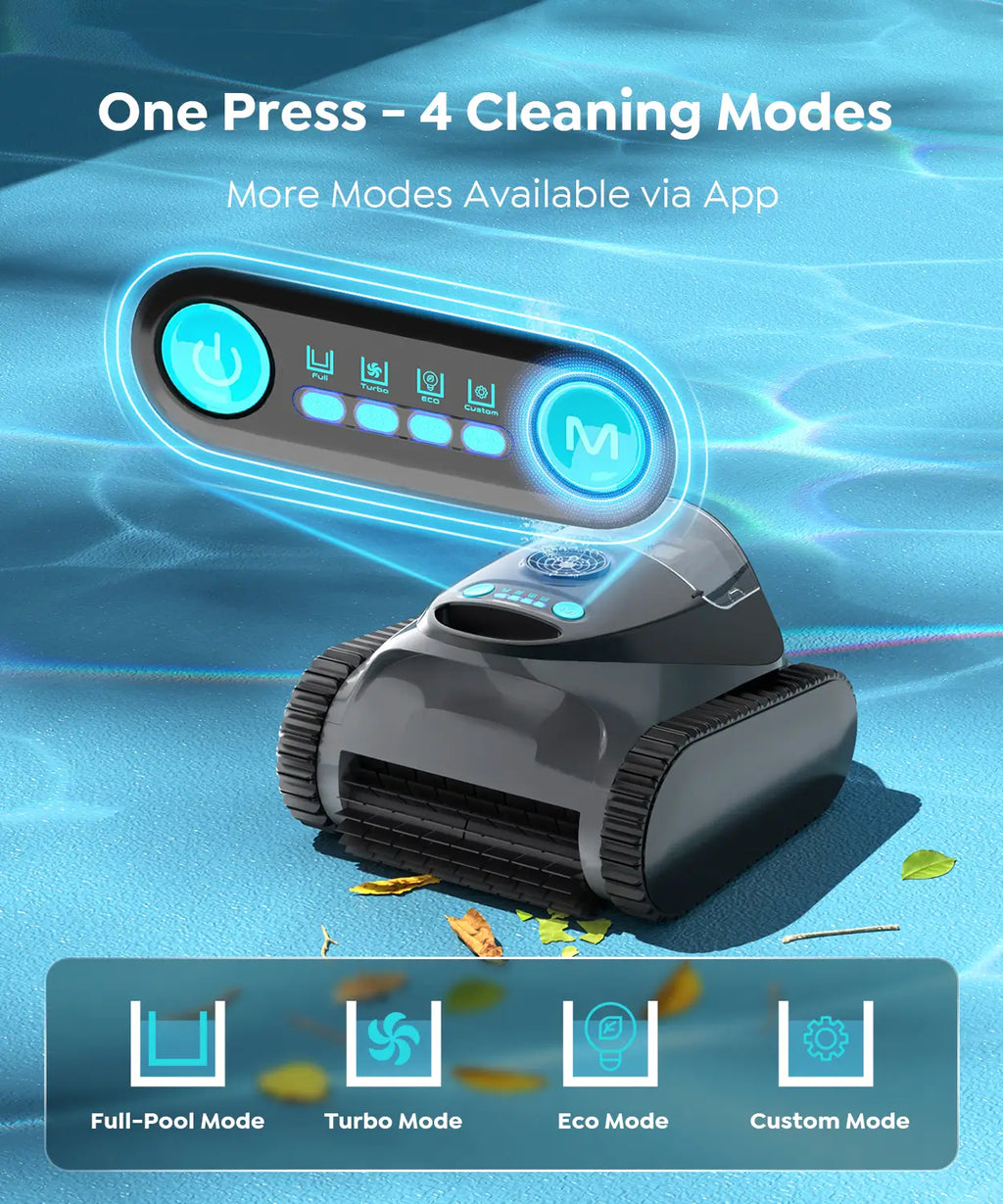 C1 Cordless Pool Cleaner Robot with 180 Mins, Powerful Triple-Motor Suction, Wall & Waterline Deep Cleaning, Smart Paths with APP, Dual-Layer Filtration, for Inground Pools (Deep Indigo)