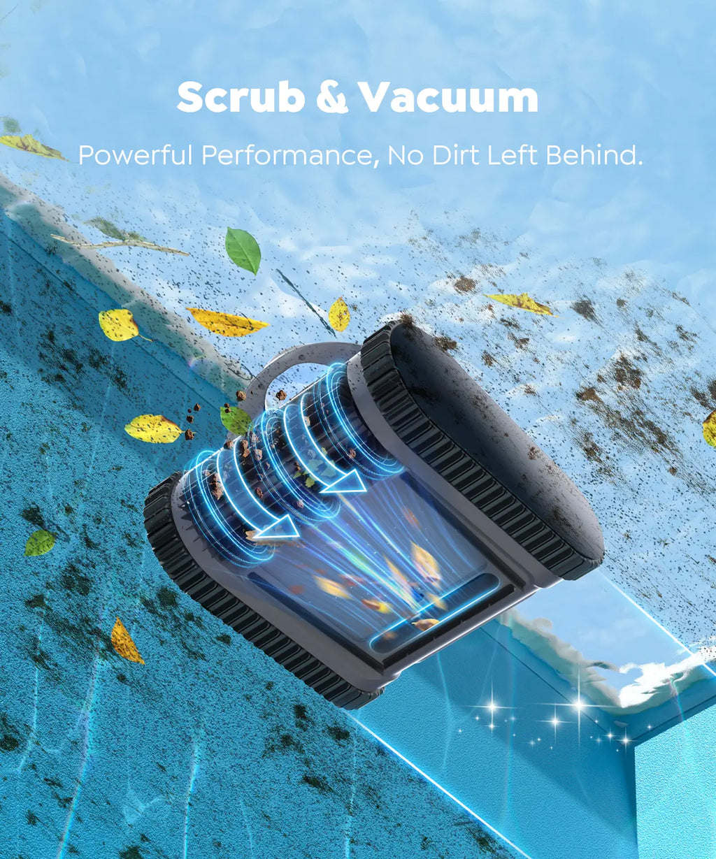 C1 Cordless Pool Cleaner Robot with 180 Mins, Powerful Triple-Motor Suction, Wall & Waterline Deep Cleaning, Smart Paths with APP, Dual-Layer Filtration, for Inground Pools (Deep Indigo)