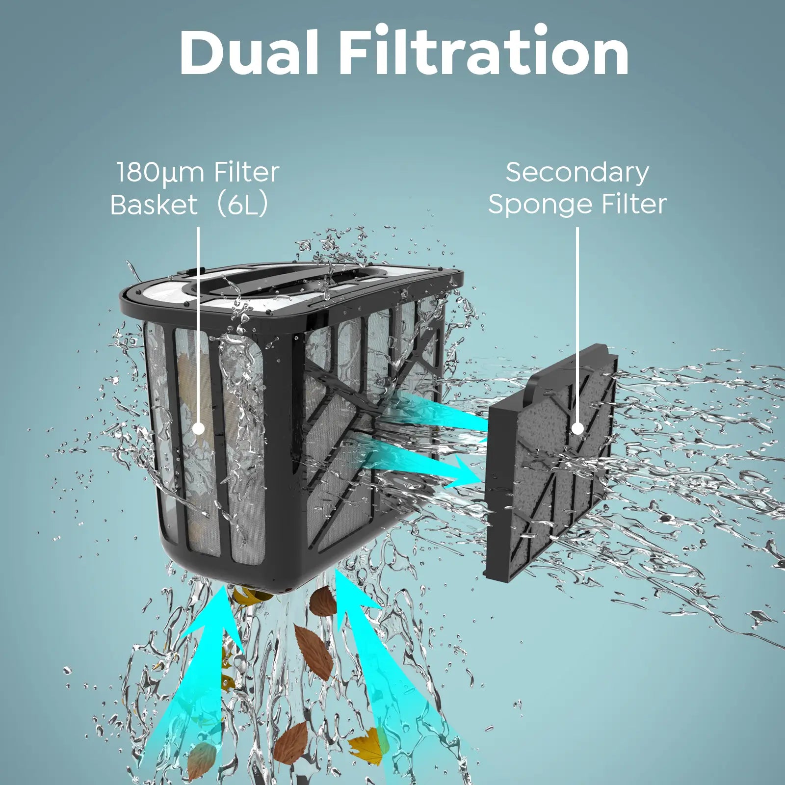 Pleco Pro Cordless Pool Cleaner Robot with 210-Min Runtime, Smart AI Navigation, App Control, Strong Wall Climbing, Waterline Cleaning, Dual-Layer Filtration, for In-Ground Pools up to 220㎡, Charcoal