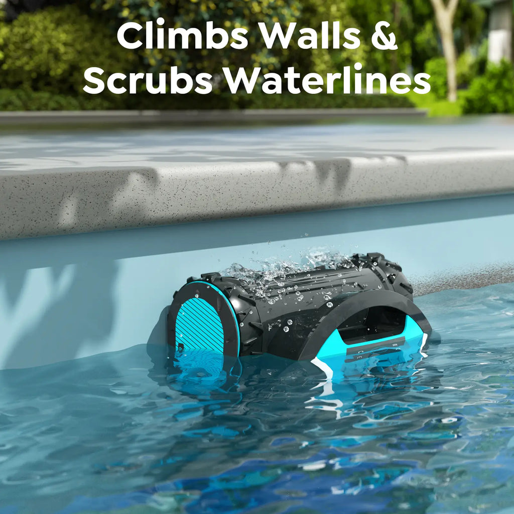 Pleco Pro Cordless Pool Cleaner Robot with 210-Min Runtime, Smart AI Navigation, App Control, Strong Wall Climbing, Waterline Cleaning, Dual-Layer Filtration, for In-Ground Pools up to 220㎡, Indigo