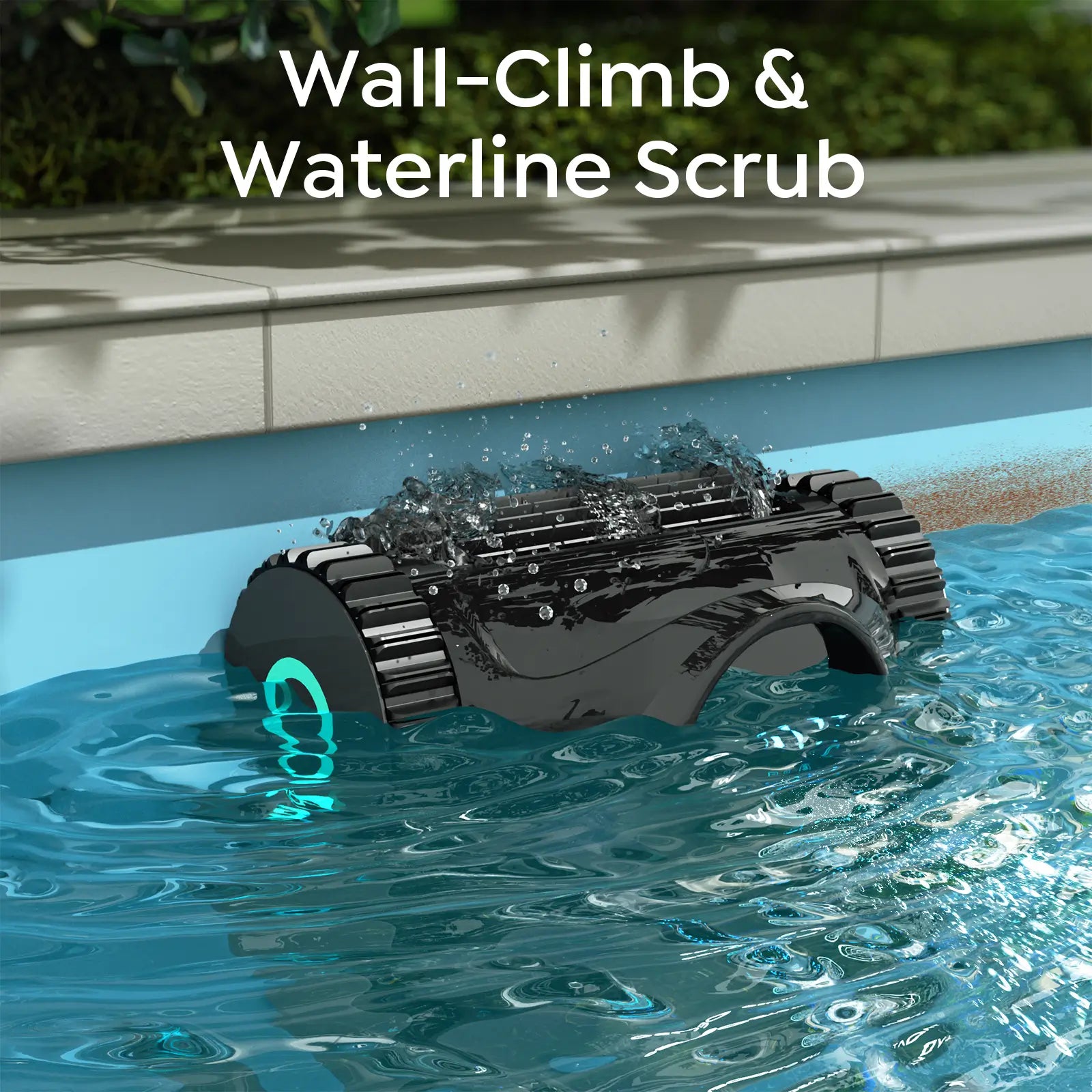 C1 Cordless Pool Cleaner Robot with Powerful Triple-Motor Suction, Wall & Waterline Deep Cleaning, Smart Paths with APP, Dual-Layer Filtration, for Inground Pools (Glossy Black)