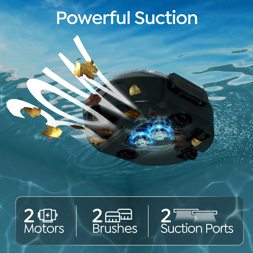 S2 Cordless Pool Vacuum Robot with Strong Suction Motor, Upgraded Filtration, Pool Vacuum for Above-Ground & Flat Pools, Automatic Parking, Raven Black