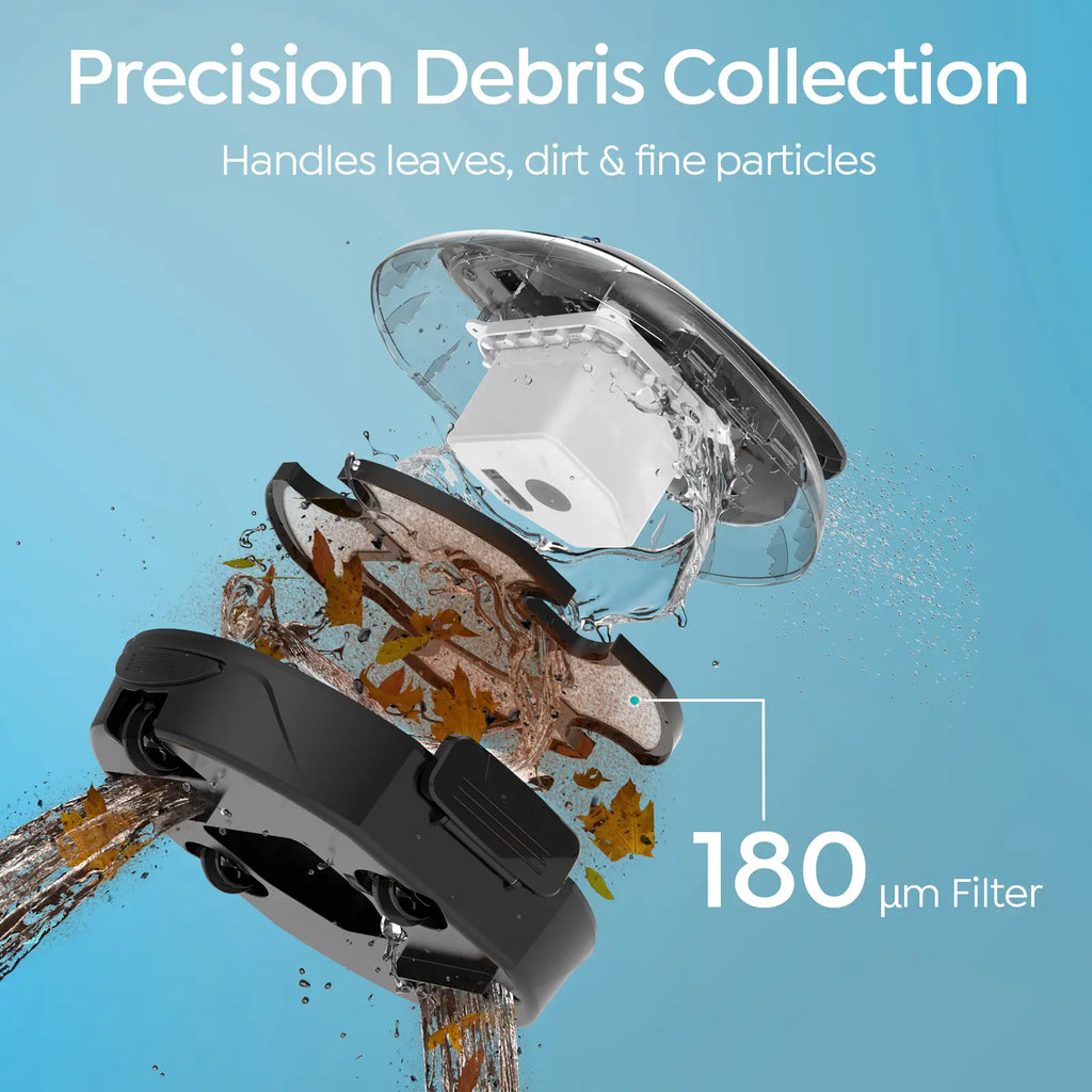 S2 Cordless Pool Vacuum Robot with Strong Suction Motor, Upgraded Filtration, Pool Vacuum for Above-Ground & Flat Pools, Automatic Parking, Raven Black
